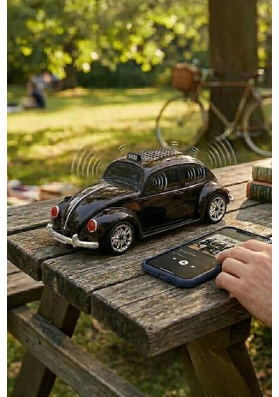 Özel Üretim Torima Bluetooth Hoparlör Retro Araba Vosvos D49 Siyah Dekoratif Görsel