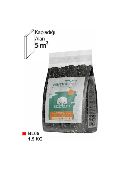 Ventrawall Yalıtımlı Sürülen Duvar Kağıdı-siyah- Bl05-1,5 Kg-5m²