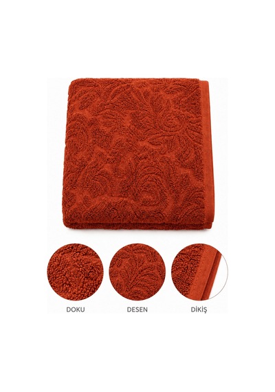 Büyük Banyo Havlusu 90x150 Cm Ivy Collection 650 Gr Kiremit