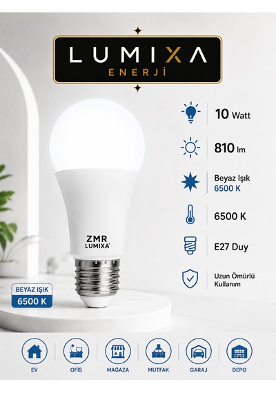 10 Watt 810 Lm Beyaz Renk Ampul