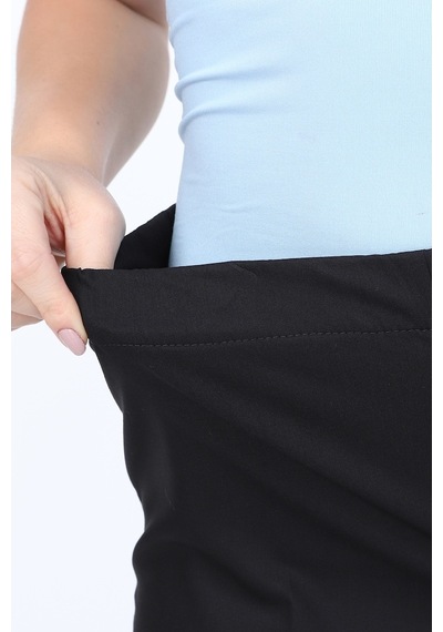 Büyük Beden Beli Lastikli Pantolon Siyah G0011