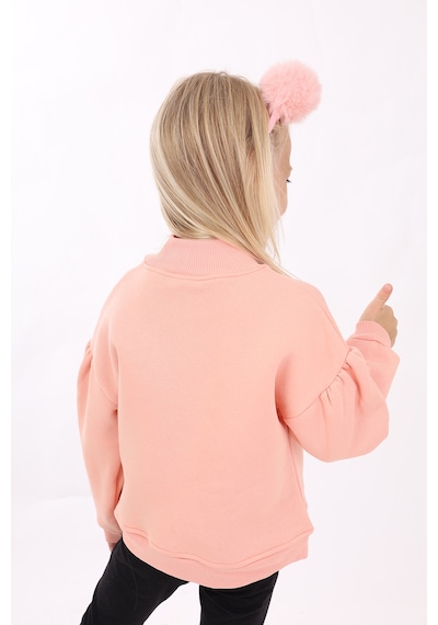 Toontoy Kız Çocuk Nakışlı Sweatshirt Somon