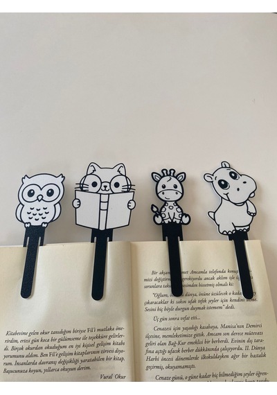 Sevimli Dostlar Kitap Ayracı 4 Lü Set-sert Plastik-okuma Köşesi-hediyelik