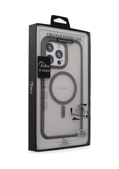 Joko Apple İphone 15 Pro Max Toras Airbag Magsafe Kapak - Titan Gri 0.2M-Çok Renkli