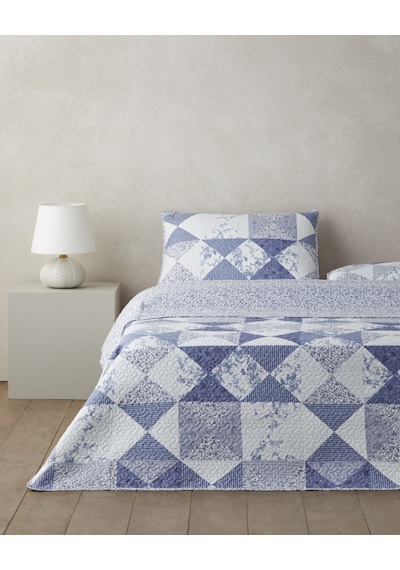 English Home Mosa Blu Çift Kişilik Yatak Örtüsü Takımı 200x220 Cm Lacivert