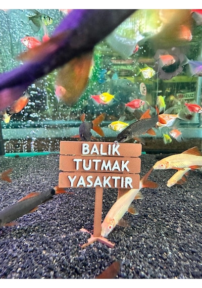Akvaryum Tabela Dekoru Balık Tutmak Yasaktır 6x5 Cm Suya Batan Model Tbl-65-yasak, One Size