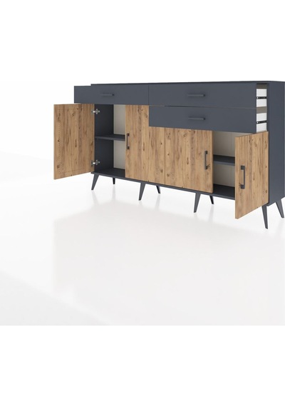 Arges Konsol 2 Raflı 3 Çekmeceli 4 Kapaklı 176x30x99 Antrasit-çam/antrasit Atlas Çam/antrasıt - Antrasıt Arges Konsol 2 Raflı 3 Çekmeceli 4 Kapaklı 176x30x99 Antrasit-çam/antrasit Atlas Çam/antrasıt - Antrasıt
