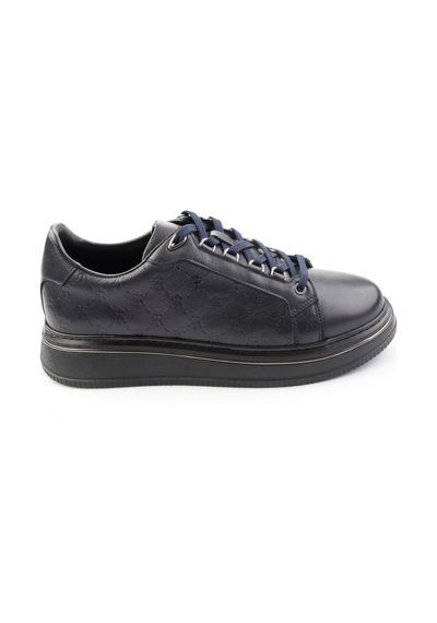 Bambi Lacivert Hakiki Deri Erkek Sneaker E01398023103
