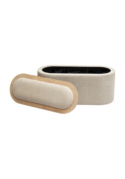 Contes Bohem Sandıklı Orta Sehpa Puf/bench , Sütlü Kahve Sütlü Kahverengi