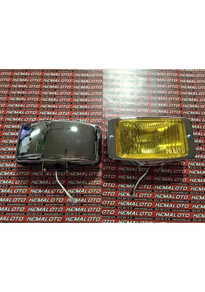 Dikdörtgen Sis Lambası Metal Sarı 14.5cm x 8cm