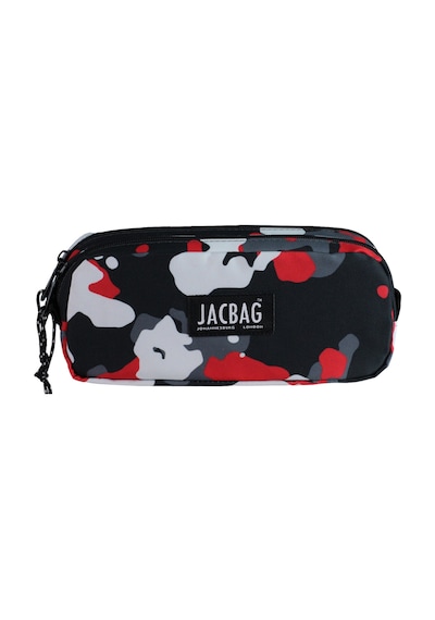 Jacbag Dual Pouch Pencıl Case-çift Bölmeli Kalemkutu - Antrasit Kirmizi Beyaz Antrasit Kirmizi Beyaz