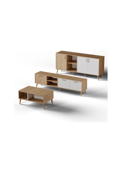 Mezza Set 1585-2074-1624 Exxen Ahşap Ayaklı Tv Ünitesi - Orta Sehpa - Konsol Seti Sepet - Beyaz Mezza Set 1585-2074-1624 Exxen Ahşap Ayaklı Tv Ünitesi - Orta Sehpa - Konsol Seti Sepet - Beyaz