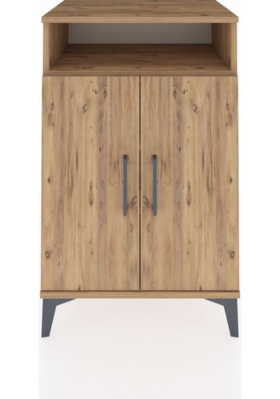 Hyperion Komodin 3 Raflı 2 Kapaklı 60x44x96 Çam-çam Çam