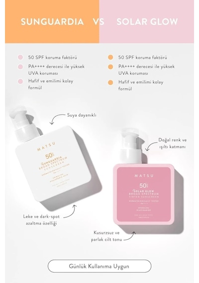 Matsu Professional Solar Glow Ton Eşitleyici Spf50 Renkli Güneş Kremi 100 ML