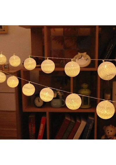 Top Led Oda Süsleme Işıklı Top Aydınlatma 1,5 Metre Dekoratif Sarı