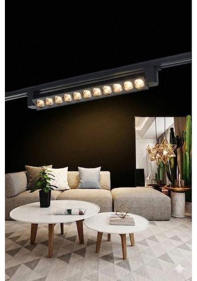 Siyah Kasa Günışığı 180 ' Magnet Led Ray Spot Lamba 1 Metre Raylı Armatür 48cm Diğer