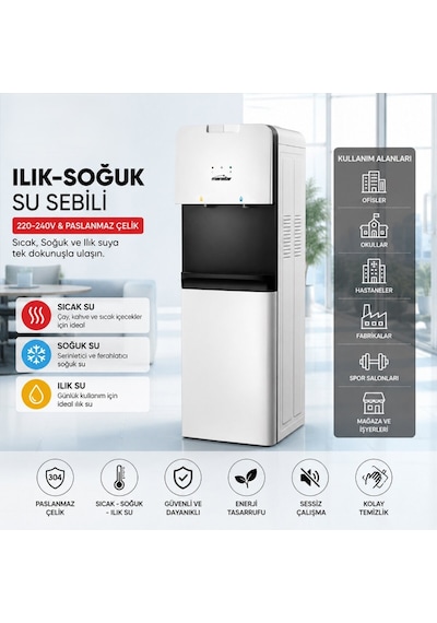 Su Sebili - Sıcak, Ilık Ve Soğuk Su Seçenekli - Üstten Yüklemeli