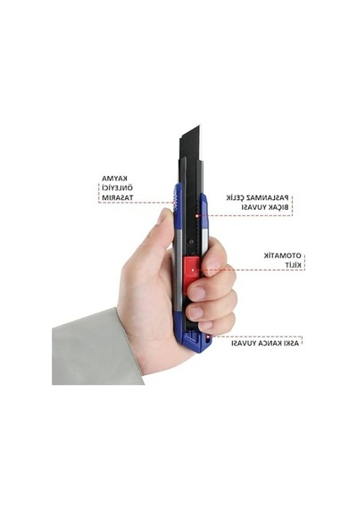 Ağır Hizmet Alüminyum Kasa Maket Bıçağı, 18 Mm Ve 10 Yedek