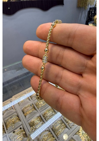 3 Lü Fıçı Bileklik Gold Renk Altın