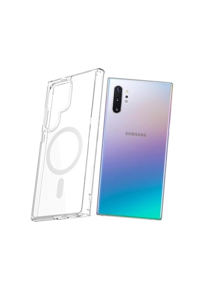 Teknomoda Samsung Note 10 Plus Kılıf Magsafe Kablosuz Şarj Uyumlu Şeffaf Silikon Kapak Note 10+ Şeffaf