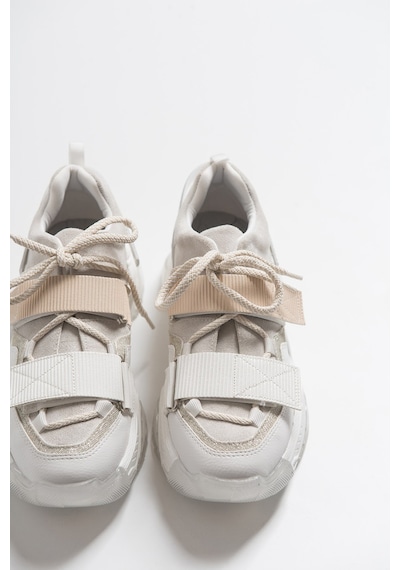 Luvishoes Luvi Shoes Lulen Beyaz Beyaz Rugan Sim Yazılı Cırtlı Kadın Spor Sneakers Beyaz