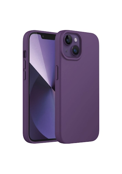 Apple Uyumlu iPhone 13 Mini  Silikon Kılıf - Pastel Renk Tonu Esnek Tam Koruma Kapak - Mor