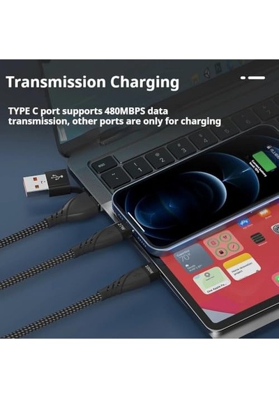 Ga51 4in1 20v 5a Pd 100w Type-c Hızlı Şarj Kablo, 9v 3a 27w İphone İle Uyumlu Ligtning Diğer