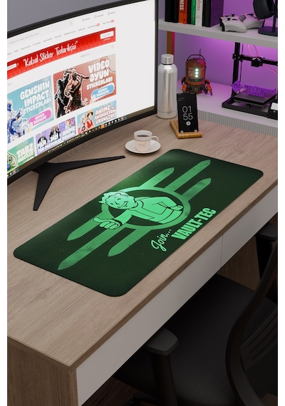 Fallout Kaymaz Dikişli Kauçuk Oyuncu Mousepad V5 - 70x30 Xl Gaming Mouse Pad Fare Altlığı