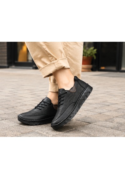 Castle Black 22425 Kadın Hakiki Deri Silikon Taban Günlük Comfort Ayakkabı Siyah