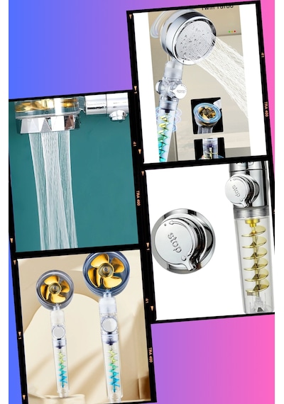 Su Tasarruflu Duş Başlığı - Yüksek Basınçlı Turbo Jet Duş Başlığ Krom