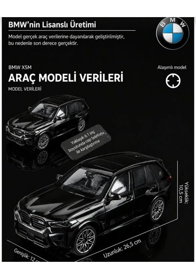 Hmb 1:18 Bmw X5 M Competition Lci Brooklyn Grey Lisanslı Metal Model Araba
