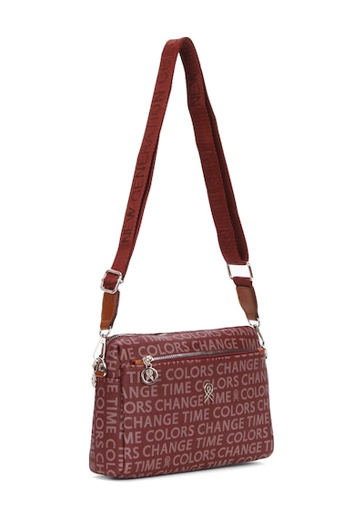 Newish Polo Kadın Desenli Uzun Askılı Omuz Çantası New258 - Bordo