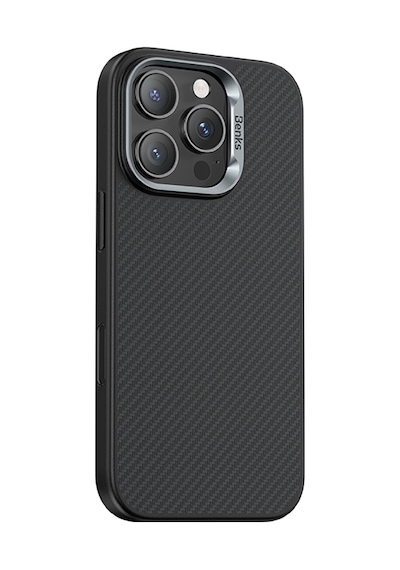 Apple Uyumlu iPhone 16 Pro Max Kılıf Karbon Fiber M-safe Kamera Kontrol Butonlu Benks Hybrid Armorpro 600d Kevlar Siyah