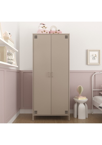 Pera Metal Elbise Dolabı, Soyunma Dolabı, İki Kapılı, 80,50 X 50 X 189,50 Cm Bej