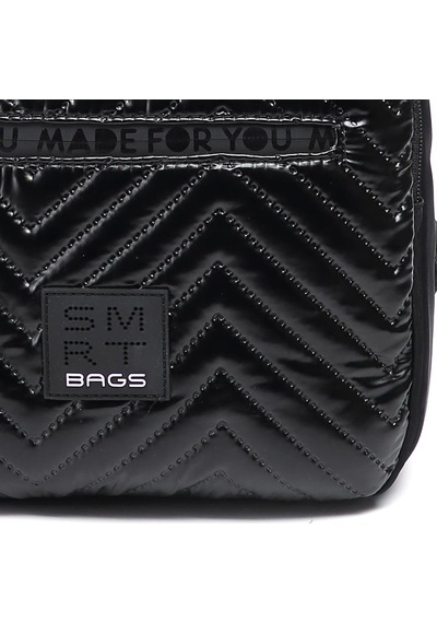 Smart Bags Parlak Kumaş Küçük Boy Askılı Kadın Sırt Çantası 3250 Siyah - Lila
