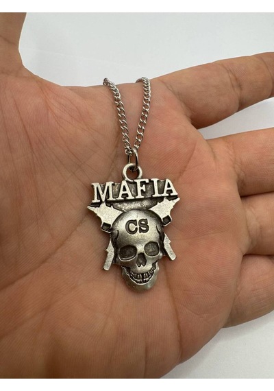 Mafia Kurukafalı Asi Ve Gizemli Unisex Kolye 60 Cm Zincir Çok renkli