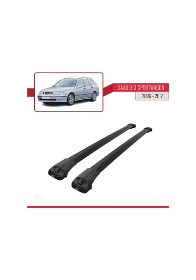 Saab 9-3 Sportwagon 2006-2012 Arası İle Uyumlu Ace-1 Ara Atkı Tavan Barı Siyah