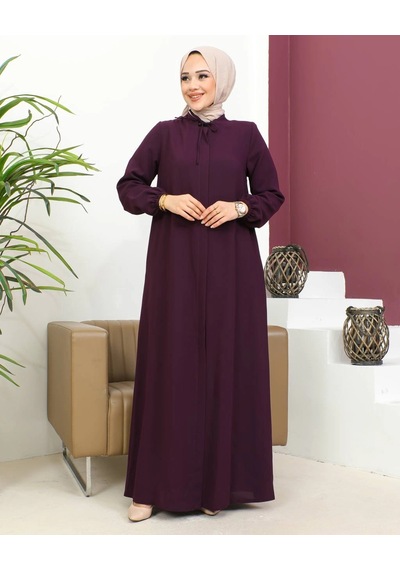 Nevayla Moda Salaş Kesim Tesettür Ferace / Mürdüm-f120 Mürdüm