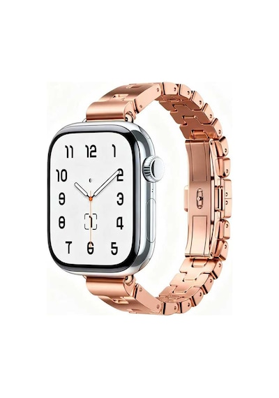 Apple Watch 10 42mm Uyumlu Kordon Modern Şık Tasarım Rose Gold