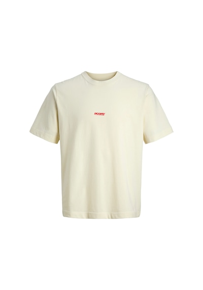 Jack & Jones Jcoclub Small Front Prınt Ekru Erkek Kısa Kol T-shirt 000000000102684761 Bej