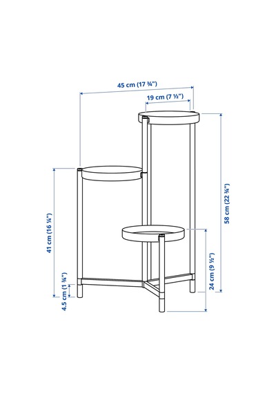 Ikea Olivblad Çiçeklik 58 Cm Siyah