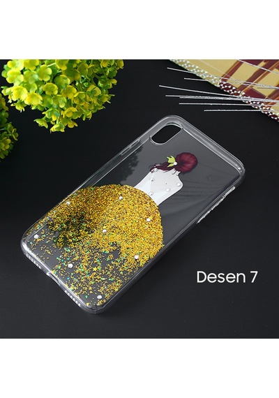 Apple Uyumlu iPhone X Xs 3D Diamond Elbise Seffaf Silikon Kilif 318313054 - Renk / Desenli 1