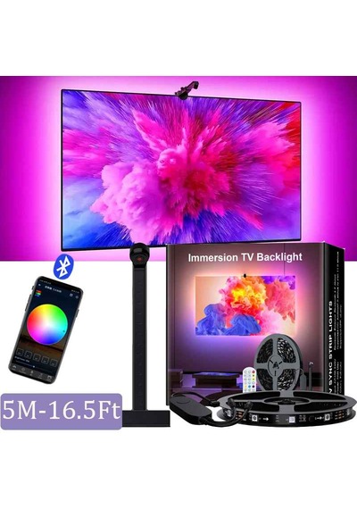 Monozone Ambiligt Rgb Tv Arkası Şerit Aydınlatmalı Uygulama Kumanda Kontrolü Sese Duyarlı 5metre