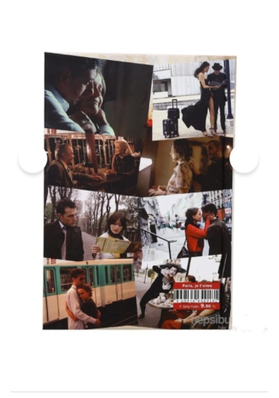 Dones Modelist Defter Çizgili Film Afişleri / Paris Je Taime Çok Renkli