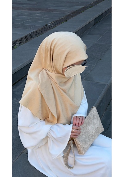 Qalortex Scarf Premium Jakarlı Mira B.boy Eşarp -gold