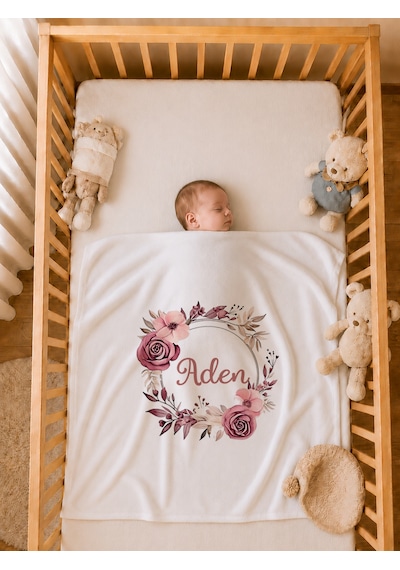 Pia Baby Kız Bebek Hastane Çıkışı Seti 4 Parça %100 Pamuk İsimli Organik Baskılı Battaniyeli Tulum Seti 1006bt3x Ekru