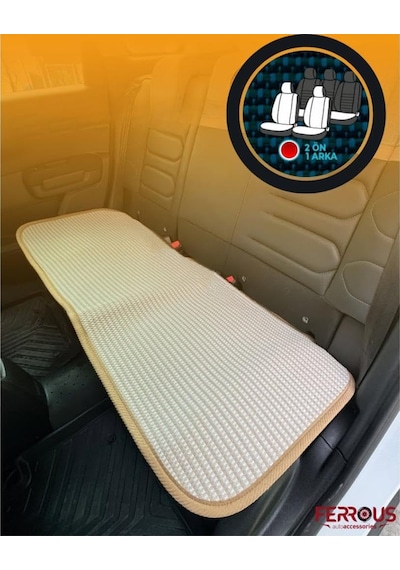 Oto Koltuk Koruyucu Kılıf Terletmez Kilim Seti 2 Ön+1 Arka 3lü Set Universal Bej