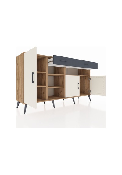 Hyperion Konsol 5 Raflı 2 Çekmeceli 3 Kapaklı 176x44x99 Çam-aytaş Çam-aytaşı/antrasit Hyperion Konsol 5 Raflı 2 Çekmeceli 3 Kapaklı 176x44x99 Çam-aytaş Çam-aytaşı/antrasit