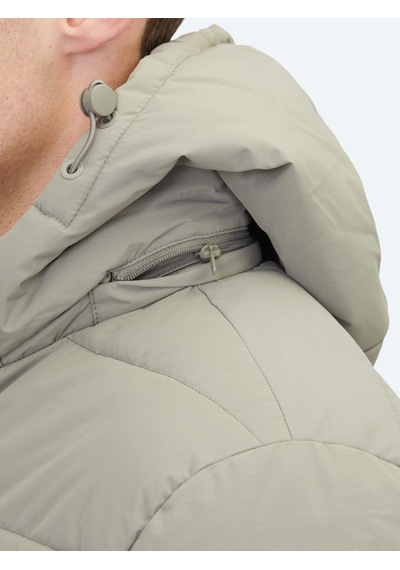 Kip Haki Regular Fit Kapüşonlu Casual Dokuma Mont Haki -