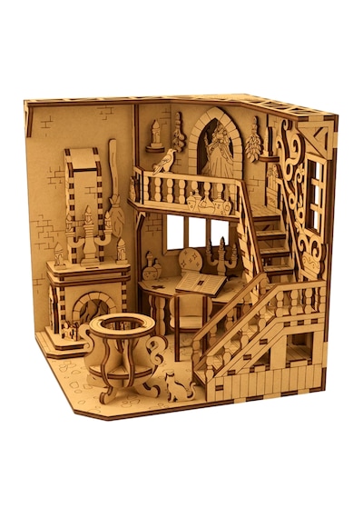 Peri Evi Ahşap Maket Seti Dıy Miniatür Büyülü Peri Evi Peri Led Hediye 3d Puzzle